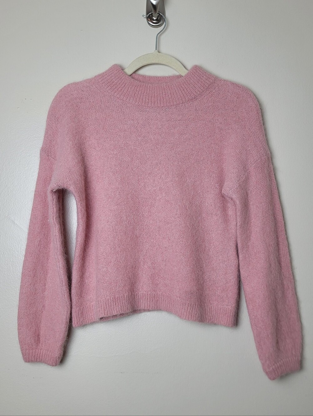 Banana Republic Alpaca Wool Pink Sweater Balletcore Coquette Girl Fuzzy Cozy